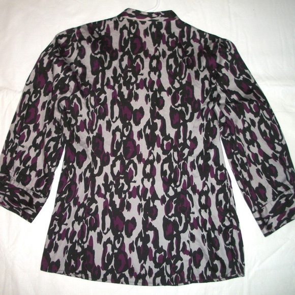 Classiques Entier Gray & Purple Cotton Blouse S - Picture 3 of 3